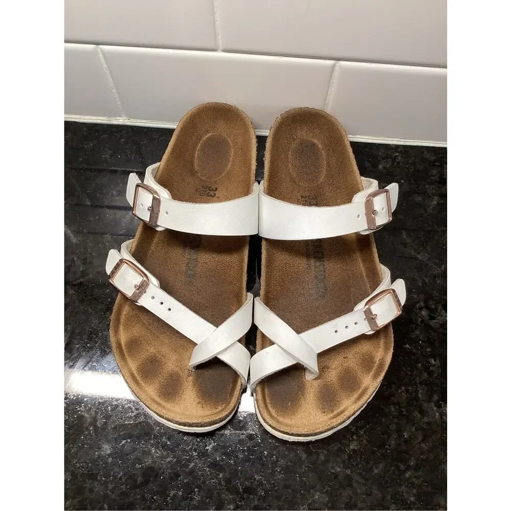 Birkenstock Mayari Kid's Birko-Flor Strappy Sandals Summer Girls White Size 33